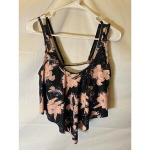 WOMENS‎ FULL COVERAGE BIKINI TOP SWIMSUITE RUFFLES SIZE SMALL